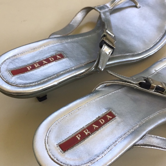 Prada Silver Sandals s/COA - Picture 14 of 15